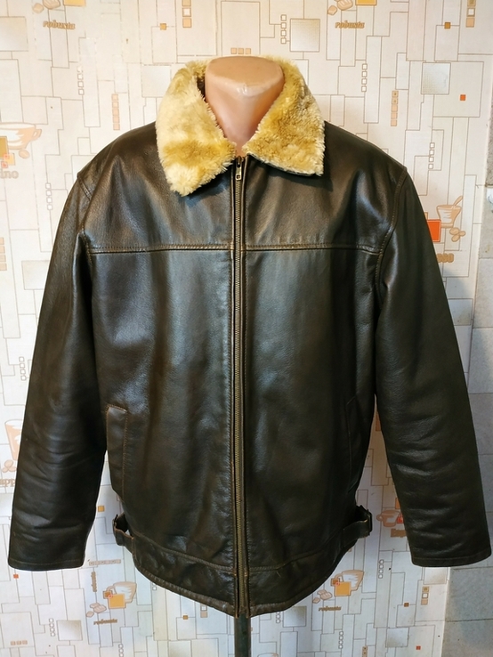 Куртка чоловіча шкіряна на овчині модель натівської В-3 LEATHER p-p S, фото №2