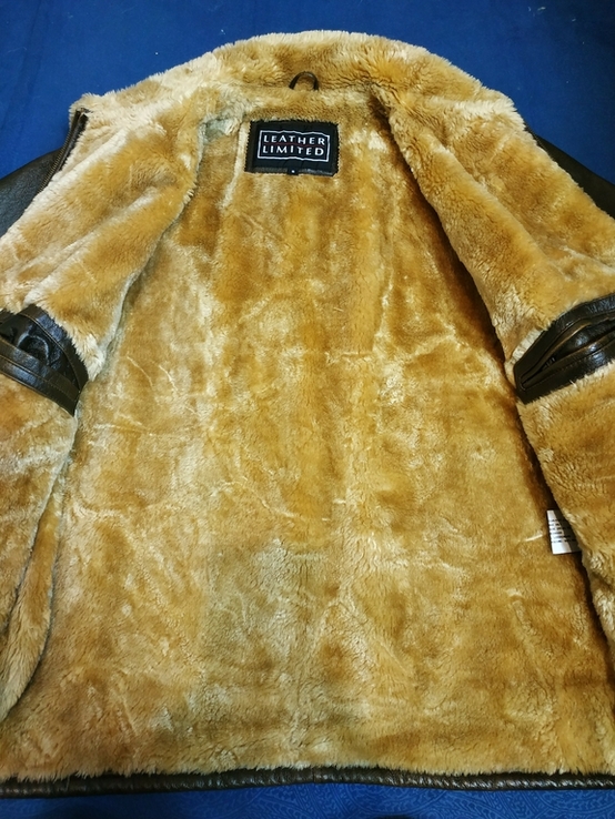 Куртка чоловіча шкіряна на овчині модель натівської В-3 LEATHER p-p S, фото №9