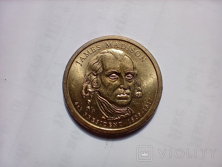 Монета 1 долар США, Медісон., фото №2