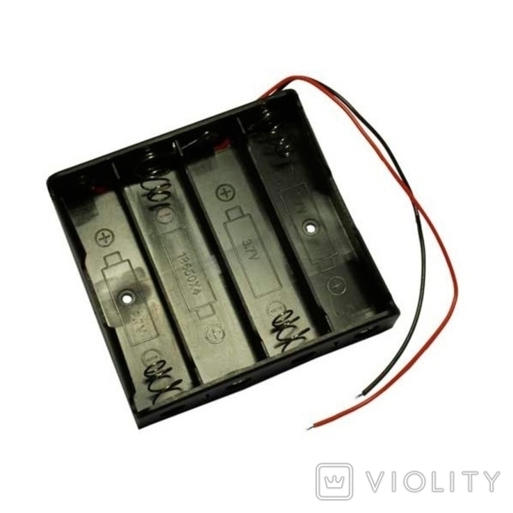 Батарейний відсік 4 x 18650 з проводами HOLDER