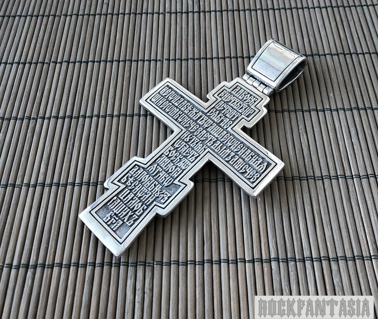 Срібний чоловічий православний хрестик з розп'яттям великий новий, фото №6
