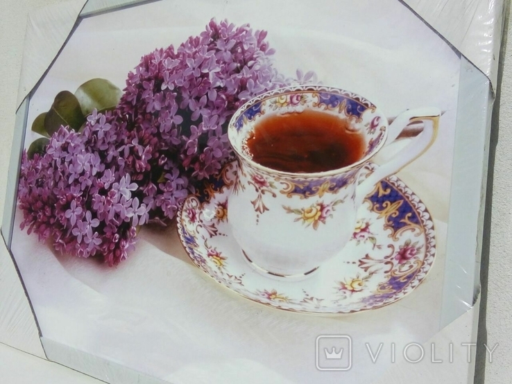 Картина сирень чашка чая, фото №5