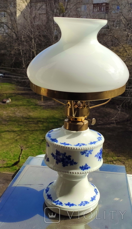 Керосиновая лампа фарфор германия 39 см кобальт 1764 wallendorf, фото №7