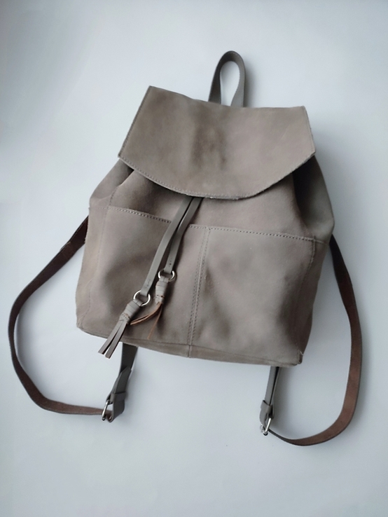 Шкіряний рюкзак з натуральної замші бренду Mint &amp; Berry, numer zdjęcia 5