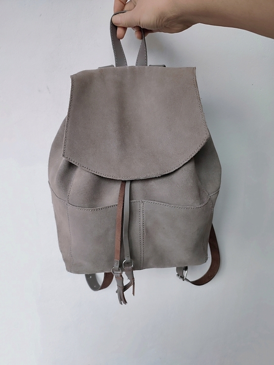 Шкіряний рюкзак з натуральної замші бренду Mint &amp; Berry, фото №9