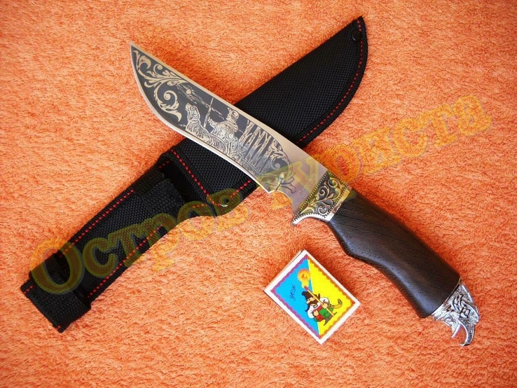 Охотничий тактический нож Сокол армейский сталь 65*13 с чехлом, фото №2