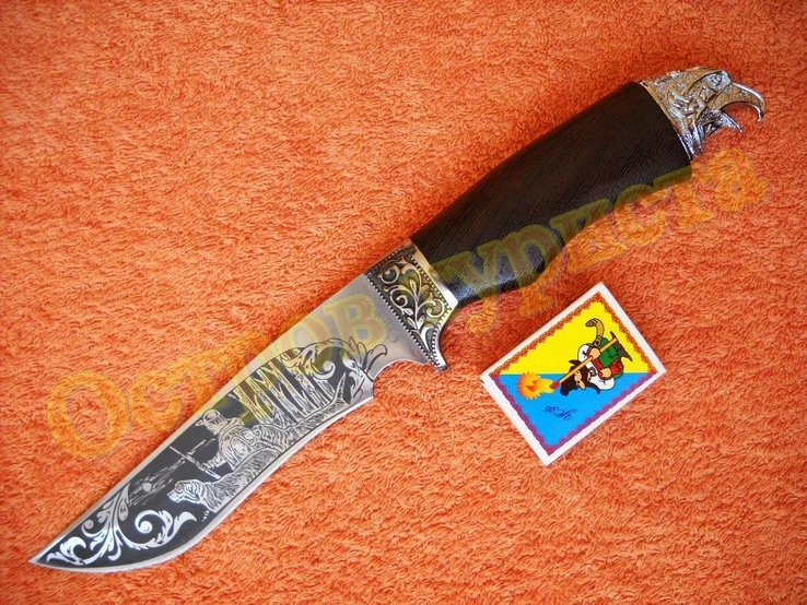Охотничий тактический нож Сокол армейский сталь 65*13 с чехлом, фото №5