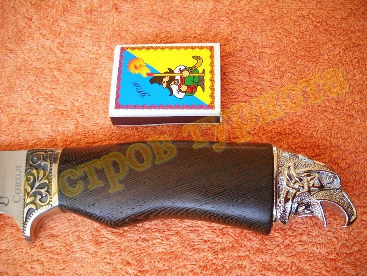 Охотничий тактический нож Сокол армейский сталь 65*13 с чехлом, фото №8