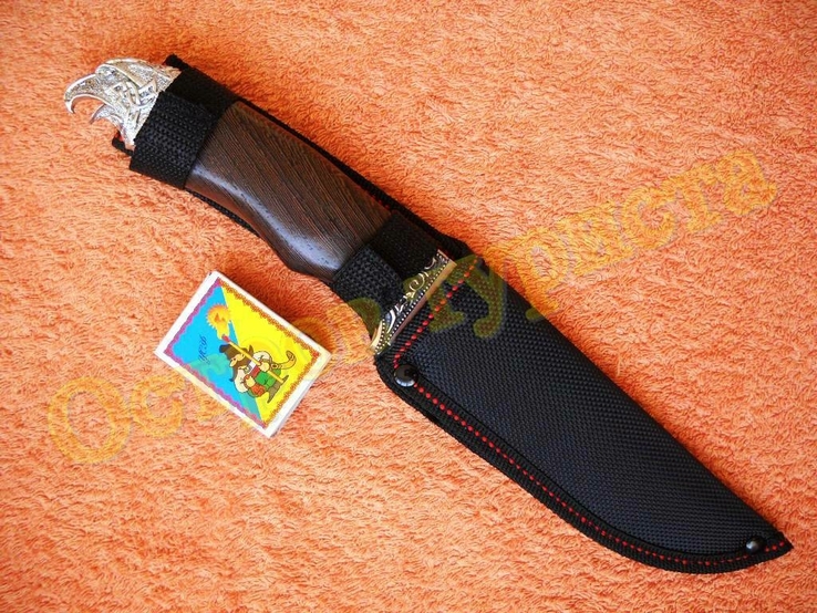 Охотничий тактический нож Сокол армейский сталь 65*13 с чехлом, фото №12