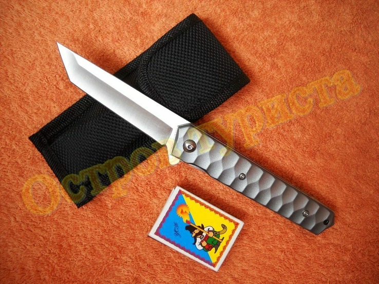 Нож складной тактический silver клинок танто с чехлом, photo number 3