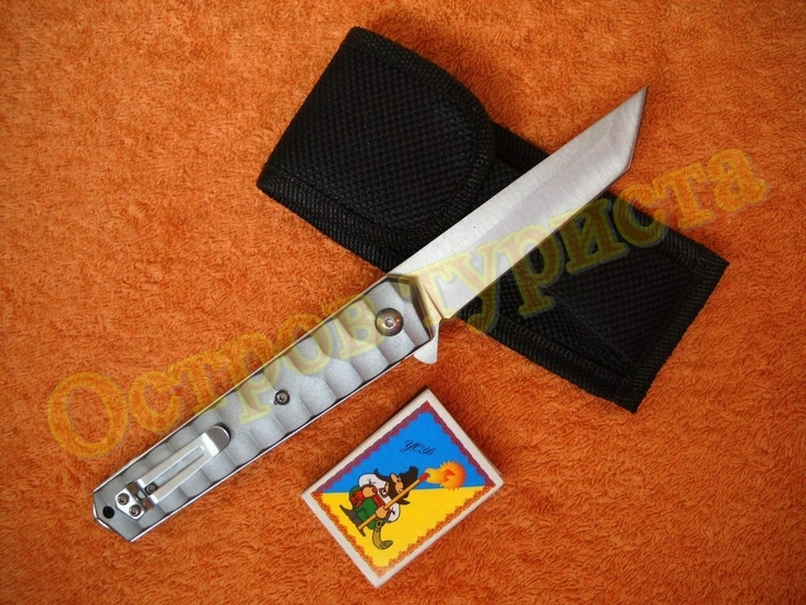 Нож складной тактический silver клинок танто с чехлом, photo number 4
