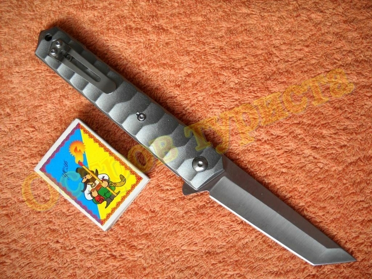 Нож складной тактический silver клинок танто с чехлом, фото №6
