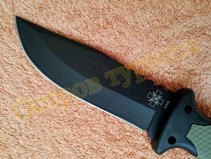 Нож тактический ЗСУ 4058B Хаки 27 см компас огниво точилка стеклобой, фото №6