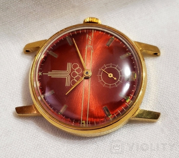 Олімпійський годинник Zim в позолоченому корпусі СРСР, фото №4