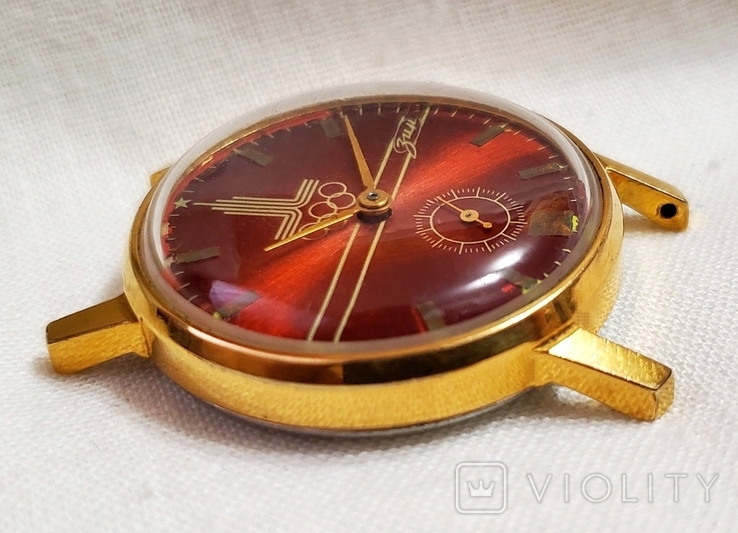 Олімпійський годинник Zim в позолоченому корпусі СРСР, фото №6
