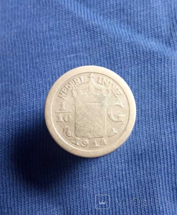 10 центів, срібло, Нідерландська Індія,1914 рік, фото №2