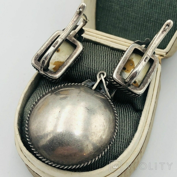 Сережки кулон Срібло 875, фото №8
