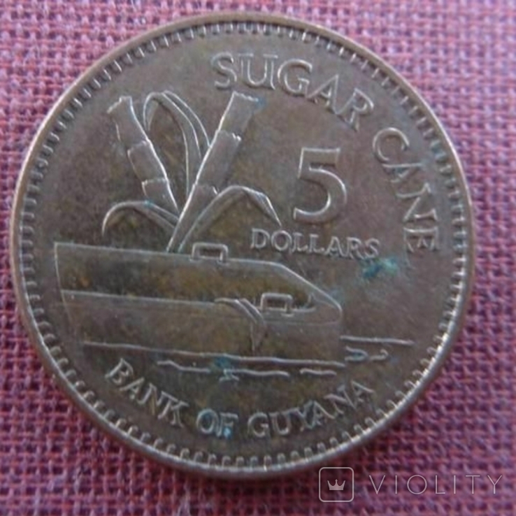 Гайана 5 долларов 2005г., фото №2