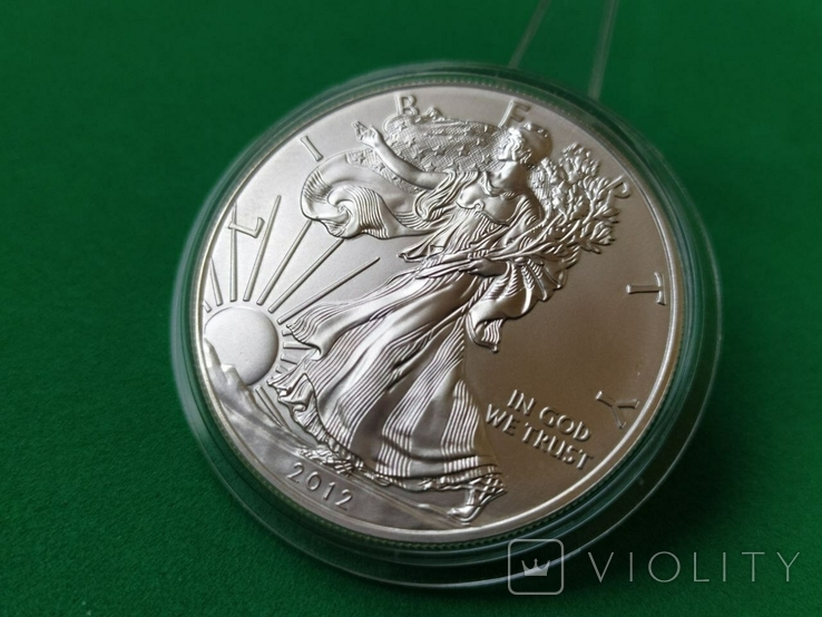Шагающая Свобода 2012. 1 Доллар США. Серебро 999 (2), фото №3