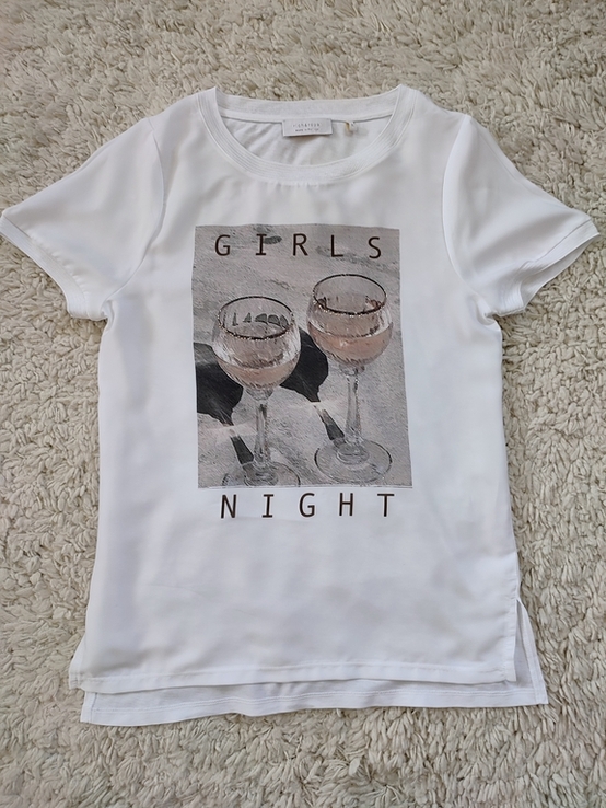 Люксова білосніжна футболка Rich&amp;Royal з принтом "Girls Night"., фото №2