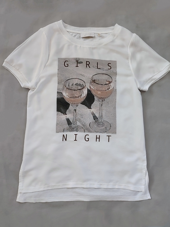 Люксова білосніжна футболка Rich&amp;Royal з принтом "Girls Night"., фото №7