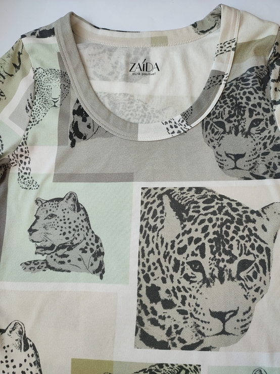 Фірмова футболка з леопардами бренд Zaida, numer zdjęcia 7