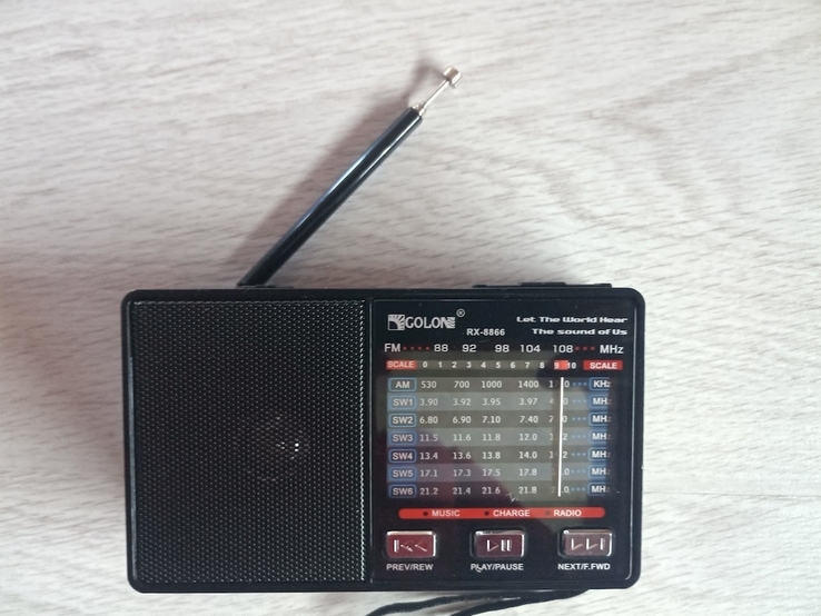 Компактный радиоприемник фонарик на батарейках АА или батарея BL-5C USB MP3 Go, numer zdjęcia 6