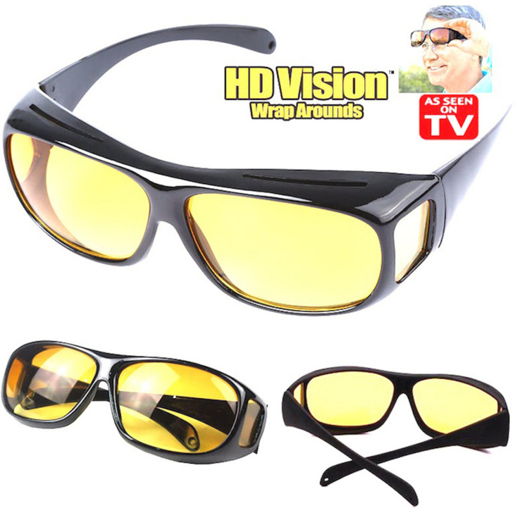 Окуляри для водіїв антифари HD Vision 2шт жовті, чорні, numer zdjęcia 7