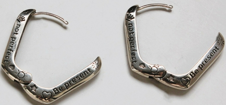 Серебряные серьги-кольца из серебра 925 пробы be present, фото №4
