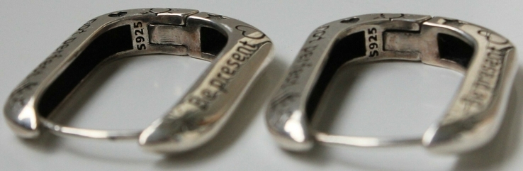 Серебряные серьги-кольца из серебра 925 пробы be present, numer zdjęcia 8