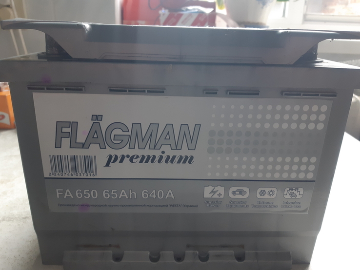 Акумулятор автомобільний Flagman 65 Ah, 640 A, 12volt, фото №2