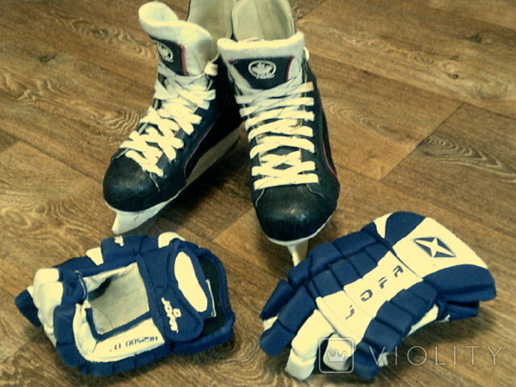 НХЛ - фірмові ковзани розм.35 + рукавички Jofa, фото №2