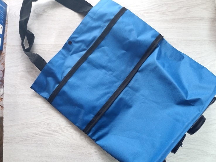 Складная хозяйственная сумка-тележка с колесами для покупок, фото №2