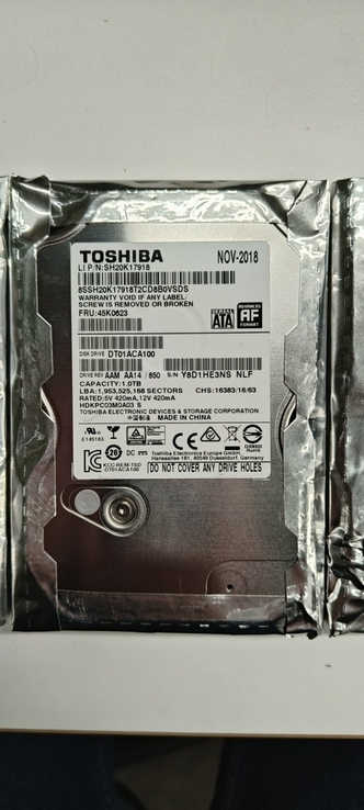 Жорсткий диск 5 штук HDD Toshiba DT01ACA100 1TB 7200, numer zdjęcia 3