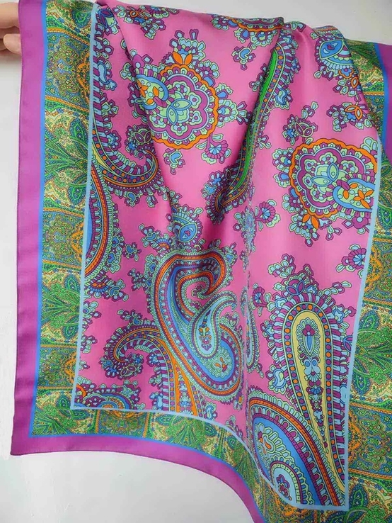 Шелковый палантин платок Eva Schreiber, 100% шелк, фото №2