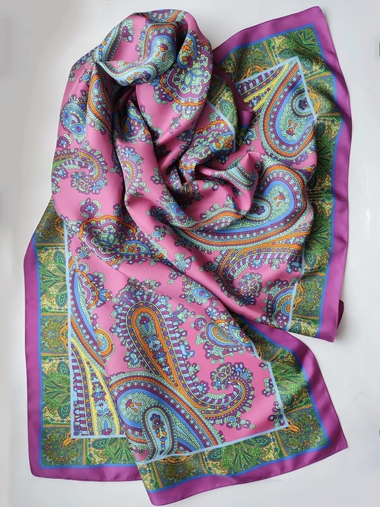Шелковый палантин платок Eva Schreiber, 100% шелк, фото №12