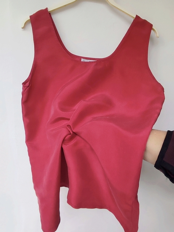 Шовкова вінтажна блуза майка 100% шовк Gina Monti, made in Italy, фото №2