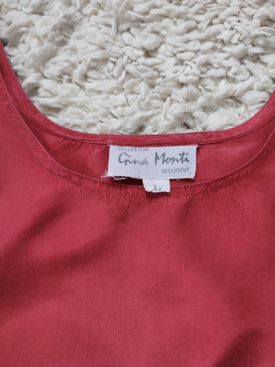 Шовкова вінтажна блуза майка 100% шовк Gina Monti, made in Italy, фото №7
