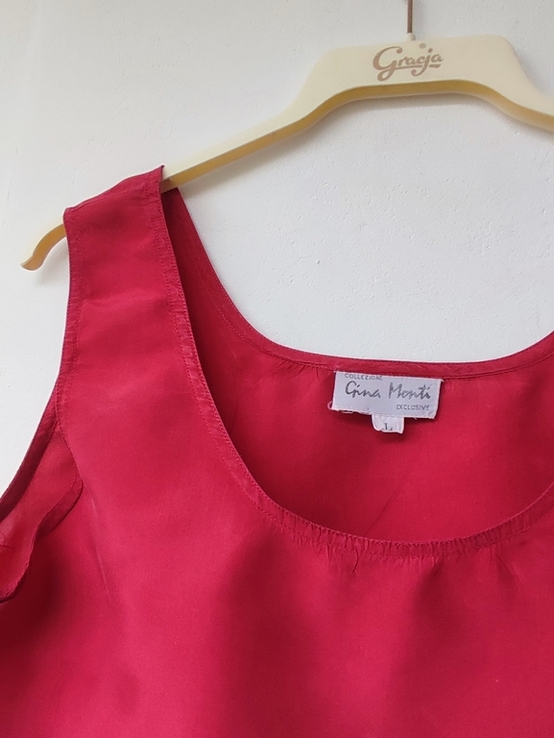 Шовкова вінтажна блуза майка 100% шовк Gina Monti, made in Italy, фото №13