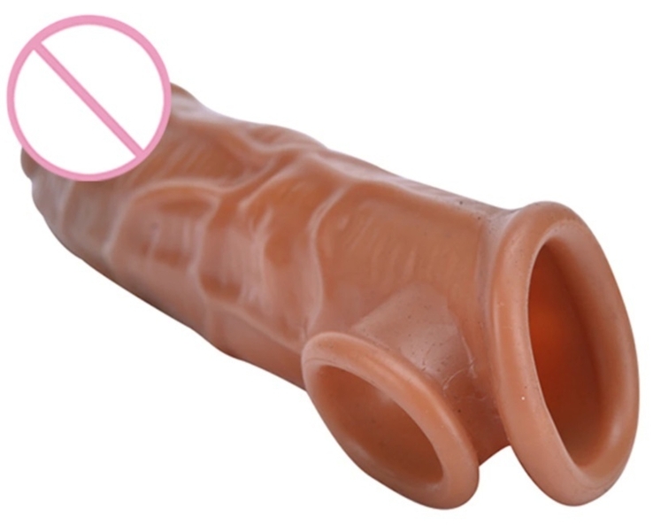 Эректальная насадка на пенис силиконовая (многоразовая, телесная). Блиц., фото №9
