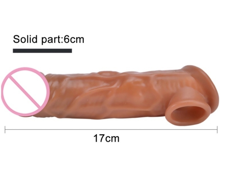 Эректальная насадка на пенис силиконовая (многоразовая, телесная). Блиц., фото №10