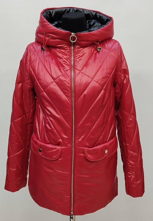 Куртка стеганая красная демисезонная Hannan Liuni H097 42, 44. 46. 48 и 52, numer zdjęcia 2