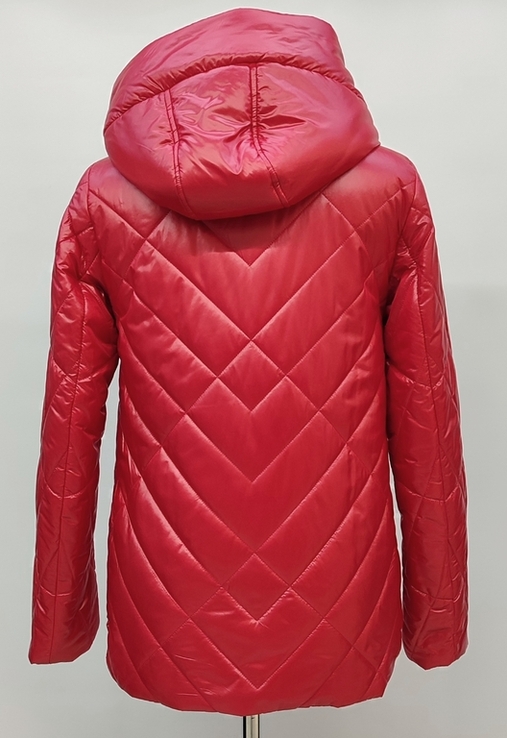 Куртка стеганая красная демисезонная Hannan Liuni H097 42, 44. 46. 48 и 52, фото №3