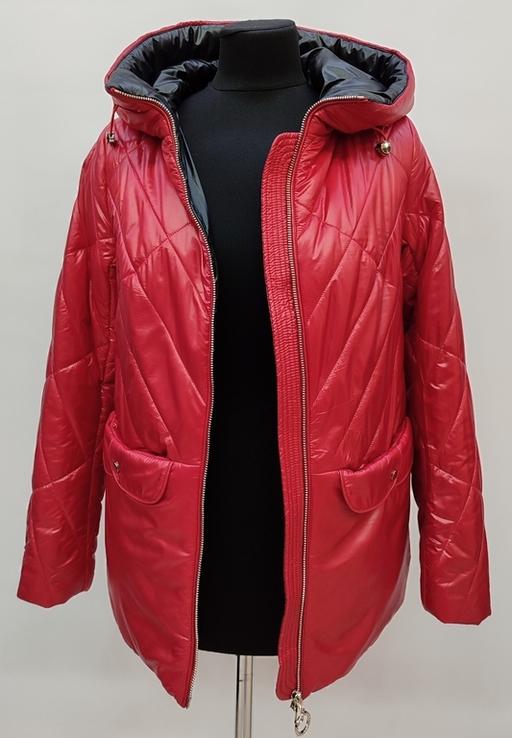 Куртка стеганая красная демисезонная Hannan Liuni H097 42, 44. 46. 48 и 52, photo number 5