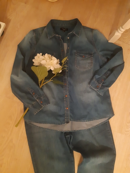 Джинсова сорочка рубашечка куртка, фото №6
