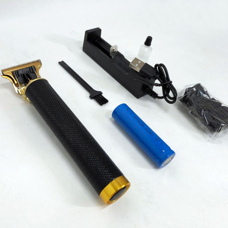 Акумуляторна машинка для стрижки волосся та бороди T9, 4 насадки (1.5, 2, 3, 4 мм), фото №5