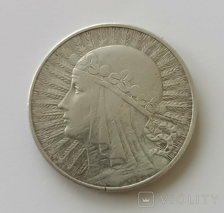 10 злотих Польща, 1933 рік. срібло, фото №2