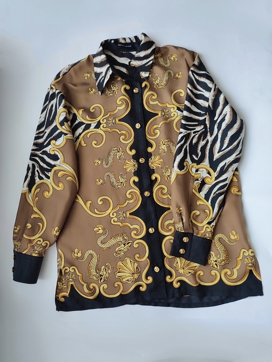 Вінтажна шовкова блуза сорочка бренд Rena Lange, оригінал, photo number 2