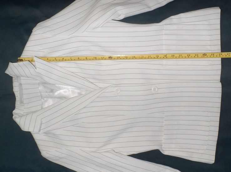 Піджак жіночий білий в смужку розмір 46, фото №9
