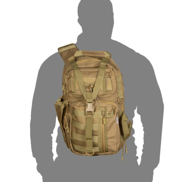 Тактичний однолямковий рюкзак з прихованим відділенням для зброї Camotec TCB Койот, photo number 3